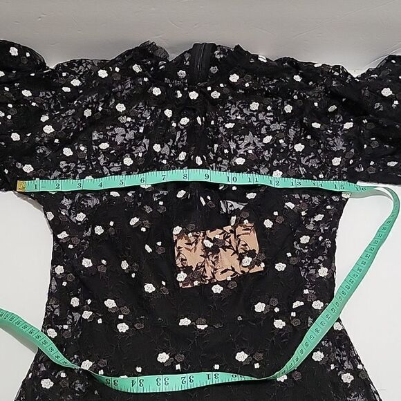 Pearl Lela Rose Embroidered Lace and Tulle Flounce Dress - Picture 15 of 16